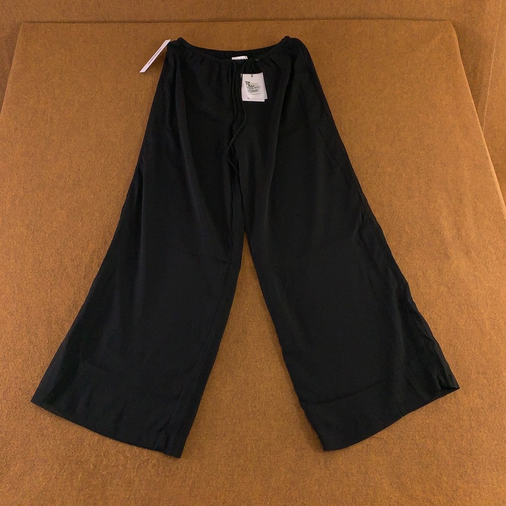 Princess Polly Womens US Size 2 Black Chiffon Emorisa Mid Rise Wide Leg Pant NWT